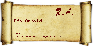 Réh Arnold névjegykártya